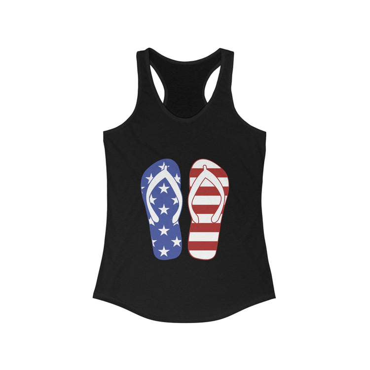 Red White Blue Flip Flop Women's Ideal Racerback Tank