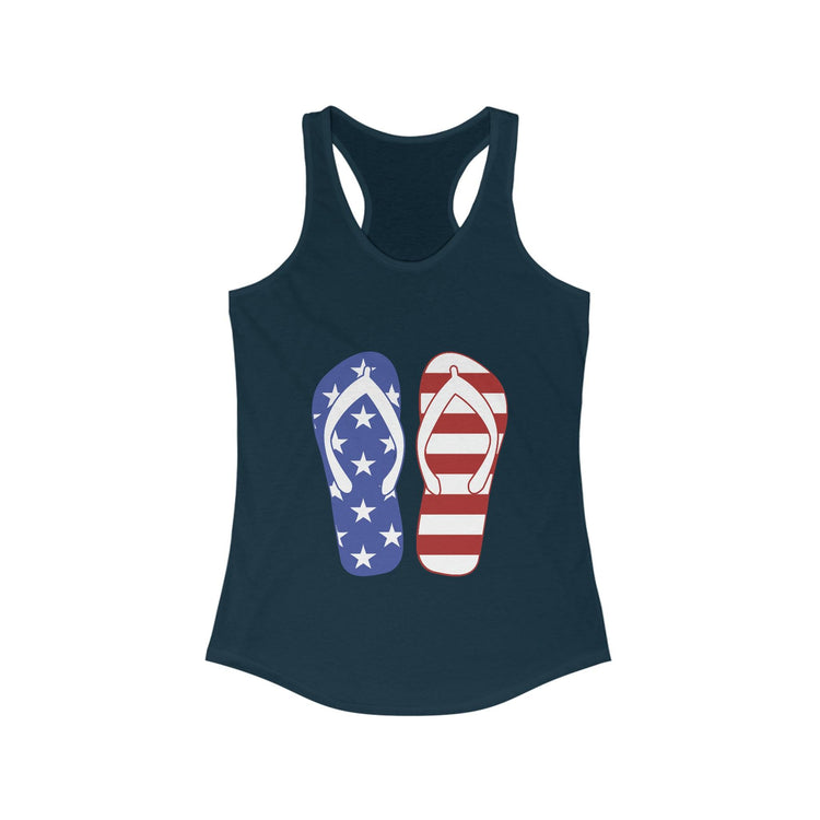 Red White Blue Flip Flop Women's Ideal Racerback Tank