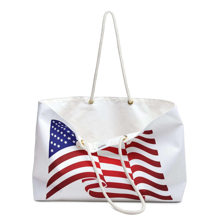 American Flag Waving Weekender Bag