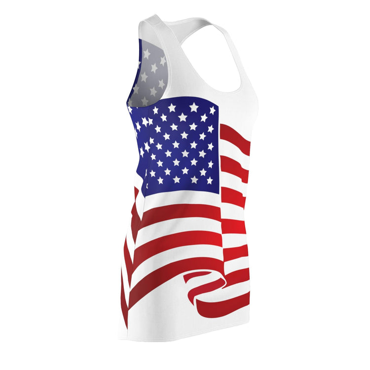 American Flag Waving Women's Racerback Dress