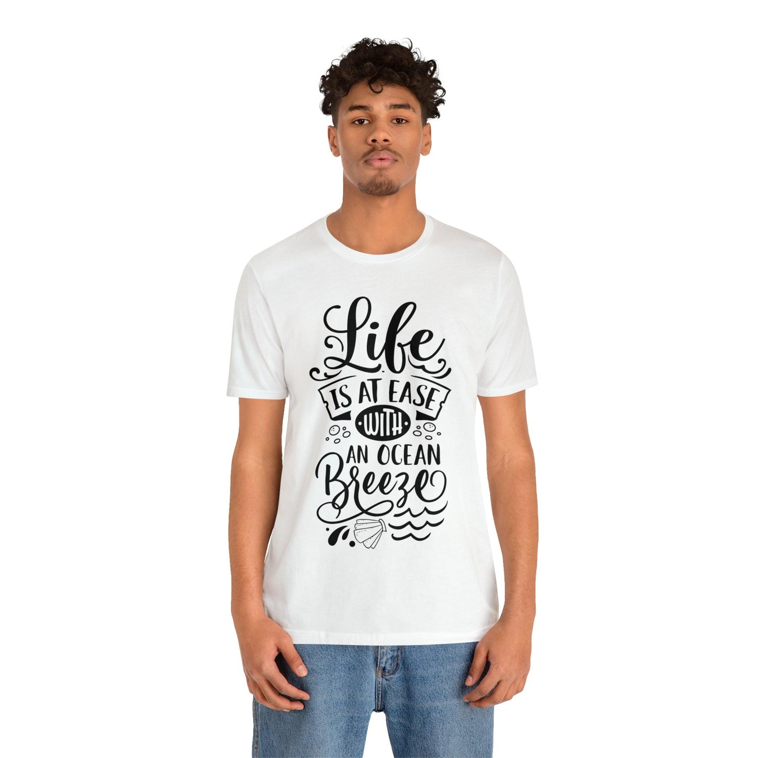 Life Is At Ease With An Ocean Breeze Unisex Jersey Short Sleeve Tee - MessyBunFun - Your Destination for Stylish Unisex Clothing, Tops and bottoms - MessyBunFun.com