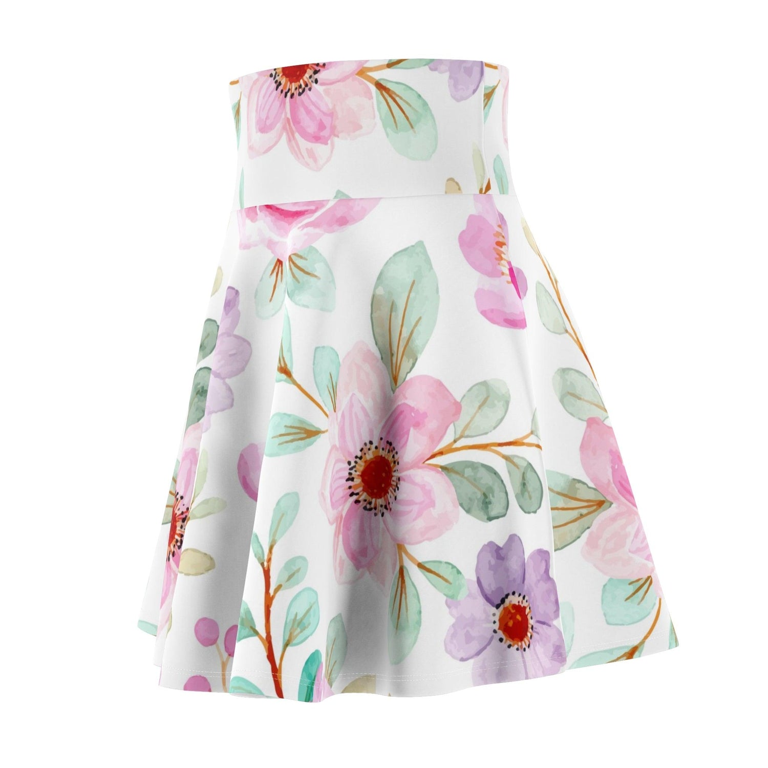 Pink Floral Women's Skater Skirt