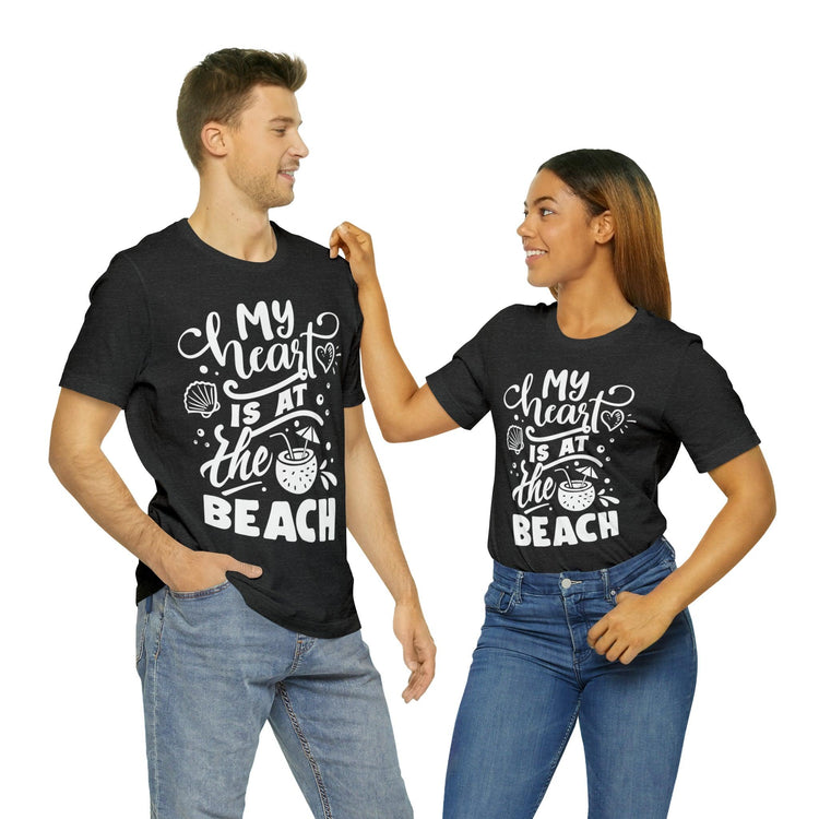 My Heart Is At The Beach Unisex Jersey Short Sleeve Tee