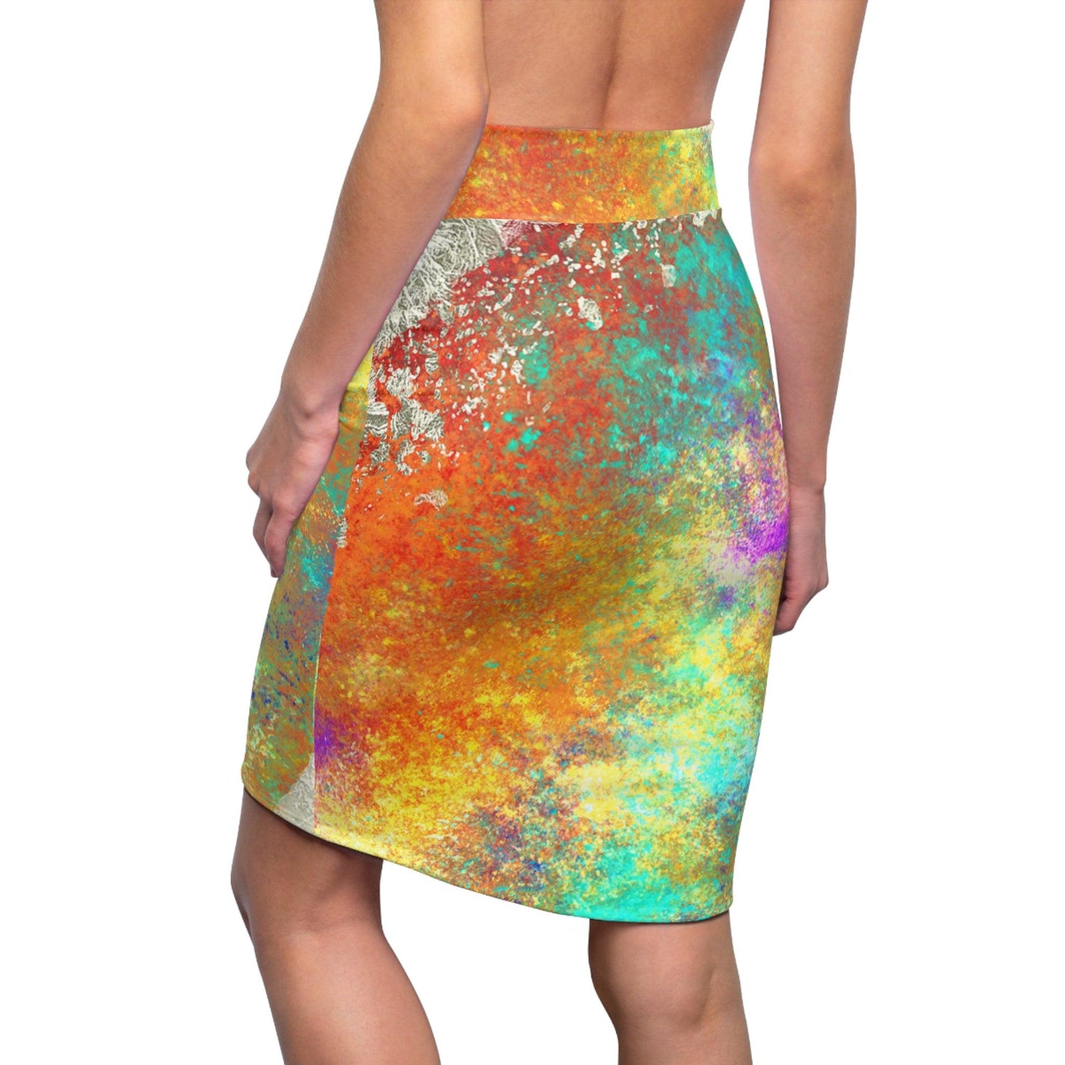 Colorful Jeweled Women's Pencil Skirt