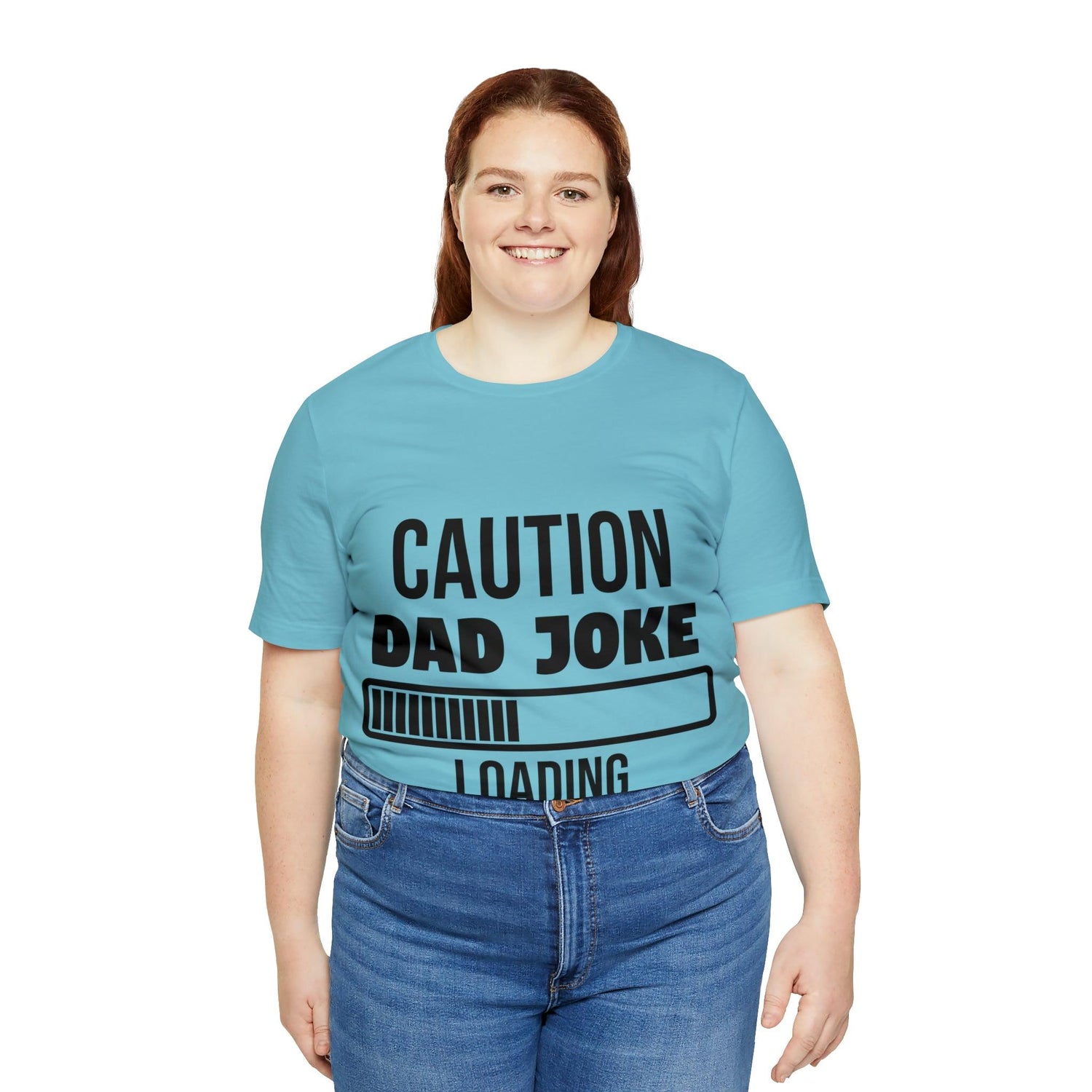 Caution Dad Joke Loading Unisex Jersey Short Sleeve Tee - MessyBunFun - Your Destination for Stylish Unisex Clothing, Tops and bottoms - MessyBunFun.com