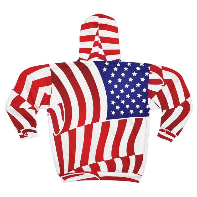 American Flag waving Unisex Zip Hoodie