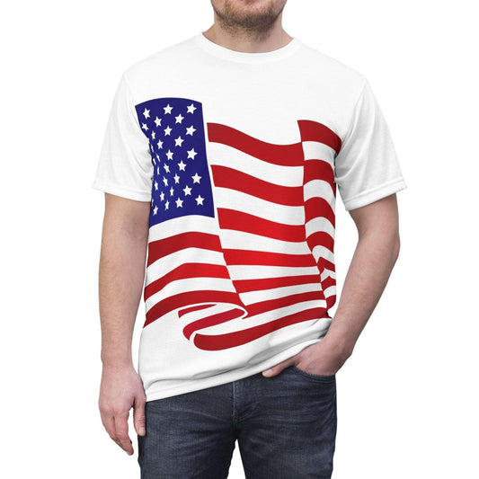 American Flag Waving Unisex Tee