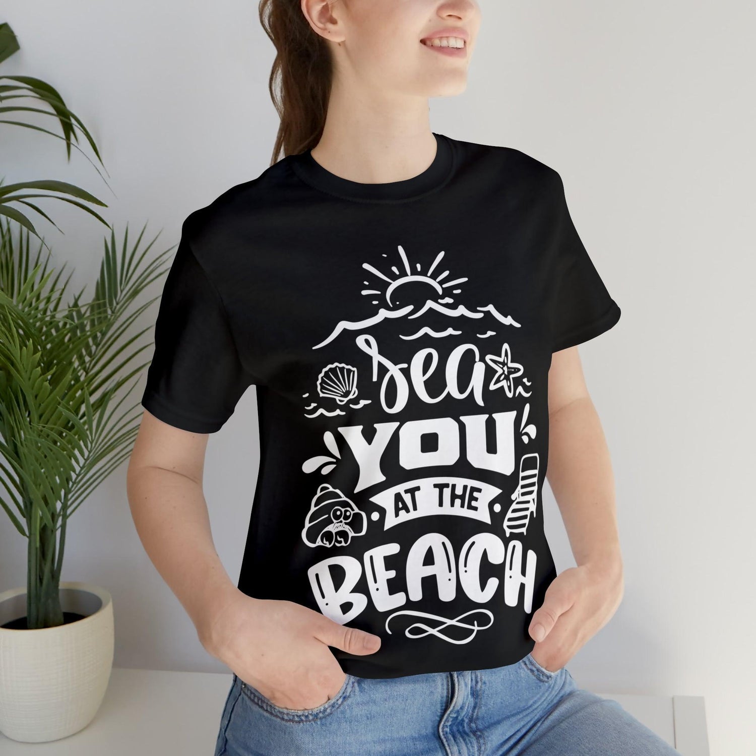 Sea You At The Beach Unisex Jersey Short Sleeve Tee - MessyBunFun - Your Destination for Stylish Unisex Clothing, Tops and bottoms - MessyBunFun.com