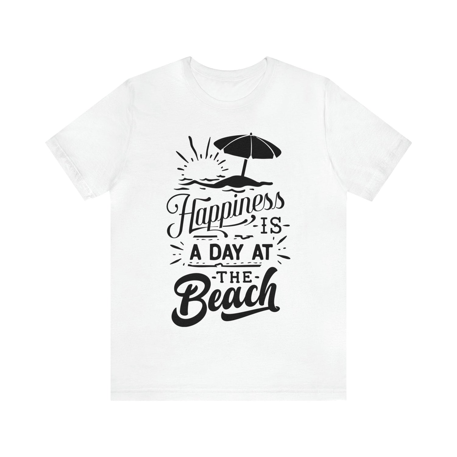 Happiness is a Day at the Beach Unisex Jersey Short Sleeve Tee - MessyBunFun - Your Destination for Stylish Unisex Clothing, Tops and bottoms - MessyBunFun.com