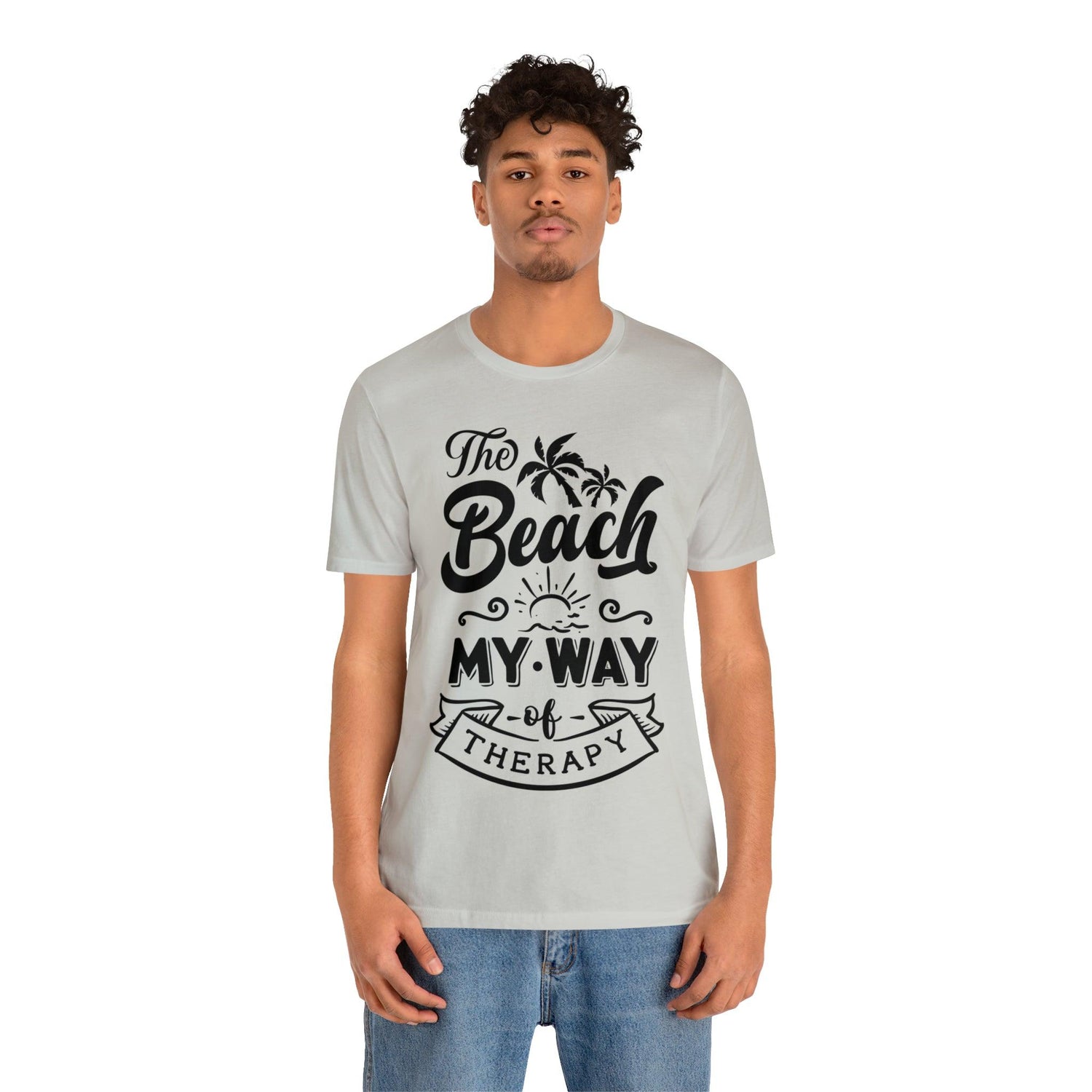 The Beach Is My Therapy Unisex Jersey Short Sleeve T-Shirt - MessyBunFun - Your Destination for Stylish Unisex Clothing, Tops and bottoms - MessyBunFun.com