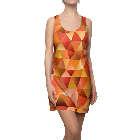 Orange Triangles Women's Cut & Sew Racerback Dress