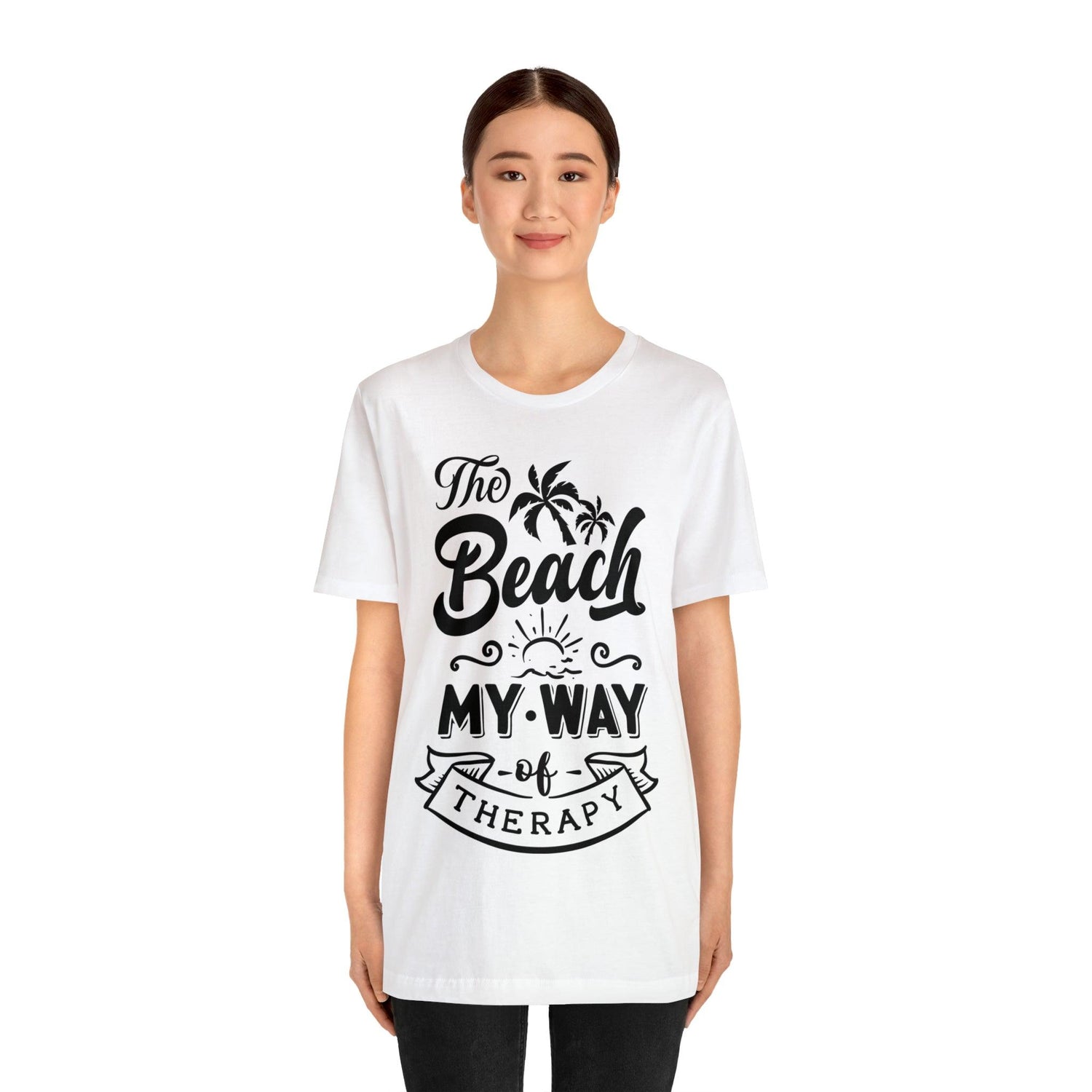 The Beach Is My Therapy Unisex Jersey Short Sleeve T-Shirt - MessyBunFun - Your Destination for Stylish Unisex Clothing, Tops and bottoms - MessyBunFun.com