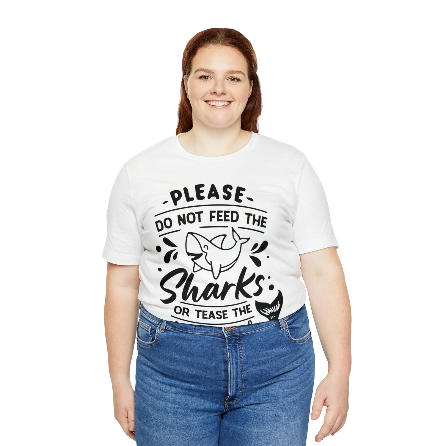 Please Don't Feed The Sharks Unisex Jersey Short Sleeve Tee