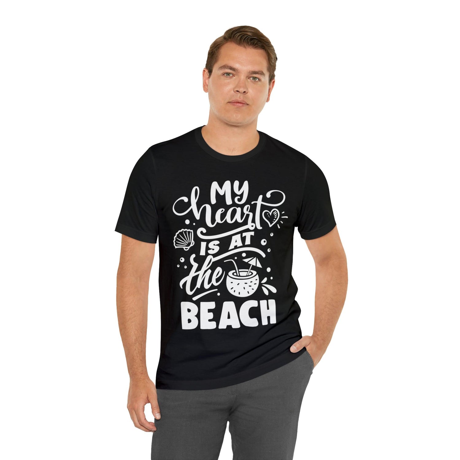 My Heart Is At The Beach Unisex Jersey Short Sleeve Tee