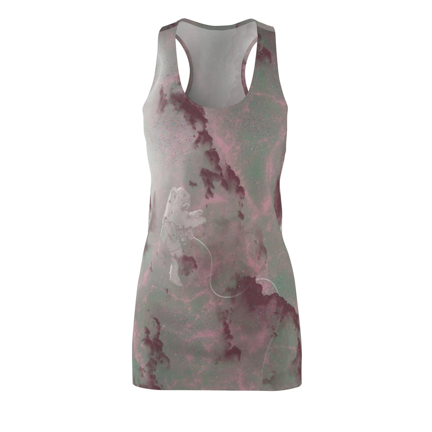 Pink and Gray Women's Cut & Sew Racerback Dress