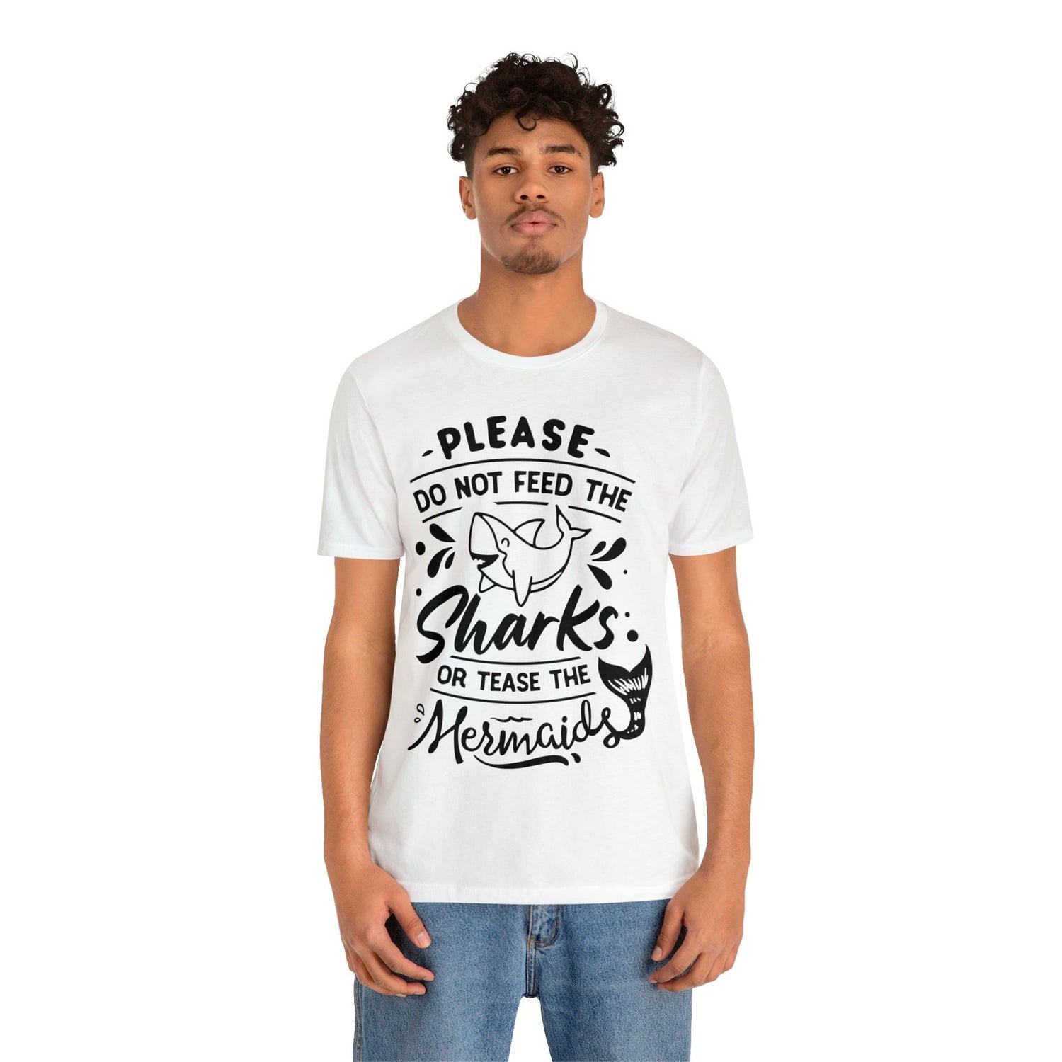 Please Don't Feed The Sharks Unisex Jersey Short Sleeve Tee