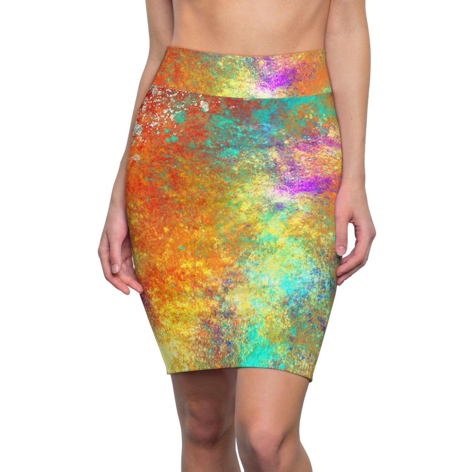 Colorful Jeweled Women's Pencil Skirt