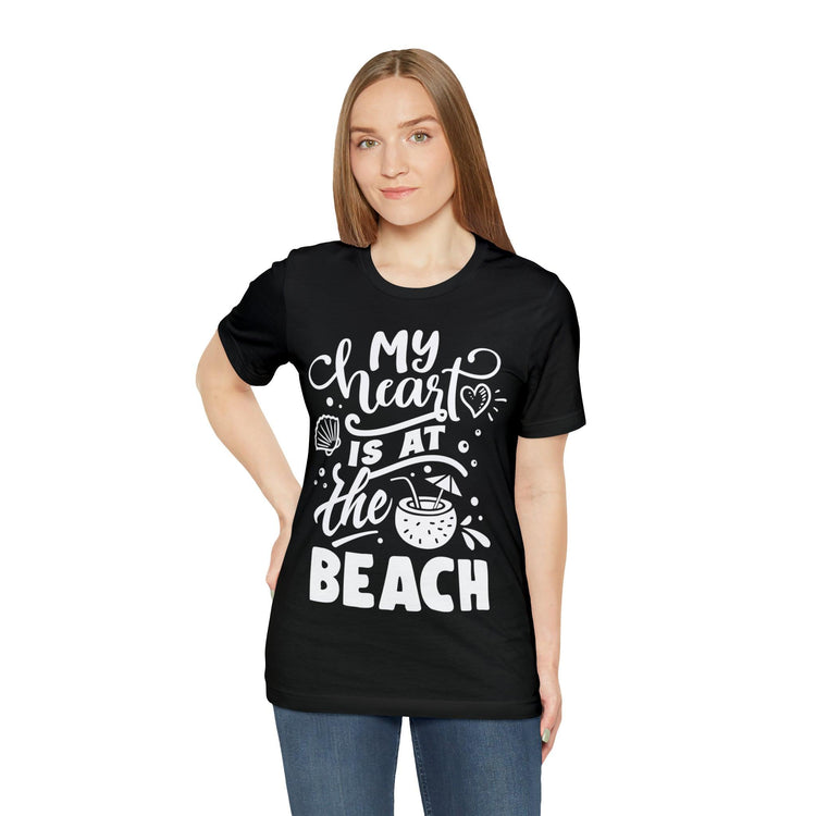 My Heart Is At The Beach Unisex Jersey Short Sleeve Tee