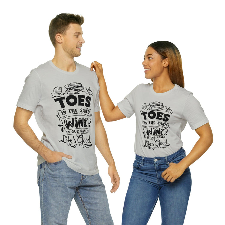 Toes In The Sand Unisex Jersey Short Sleeve T-Shirt - MessyBunFun - Your Destination for Stylish Unisex Clothing, Tops and bottoms - MessyBunFun.com