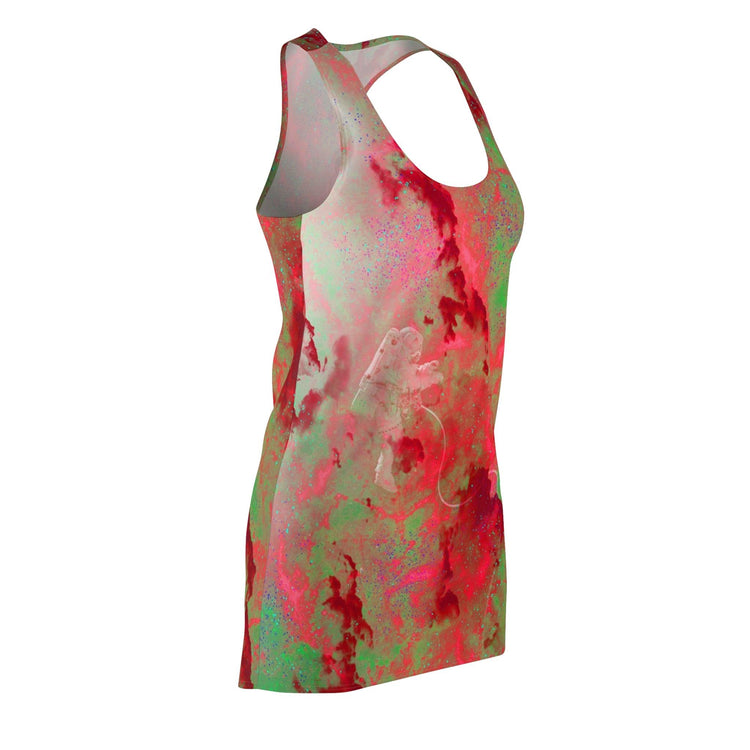 Red and Green Ink Women's Cut & Sew Racerback Dress