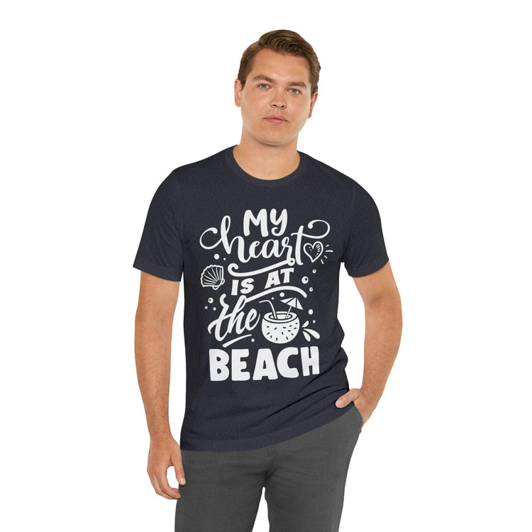 My Heart Is At The Beach Unisex Jersey Short Sleeve Tee