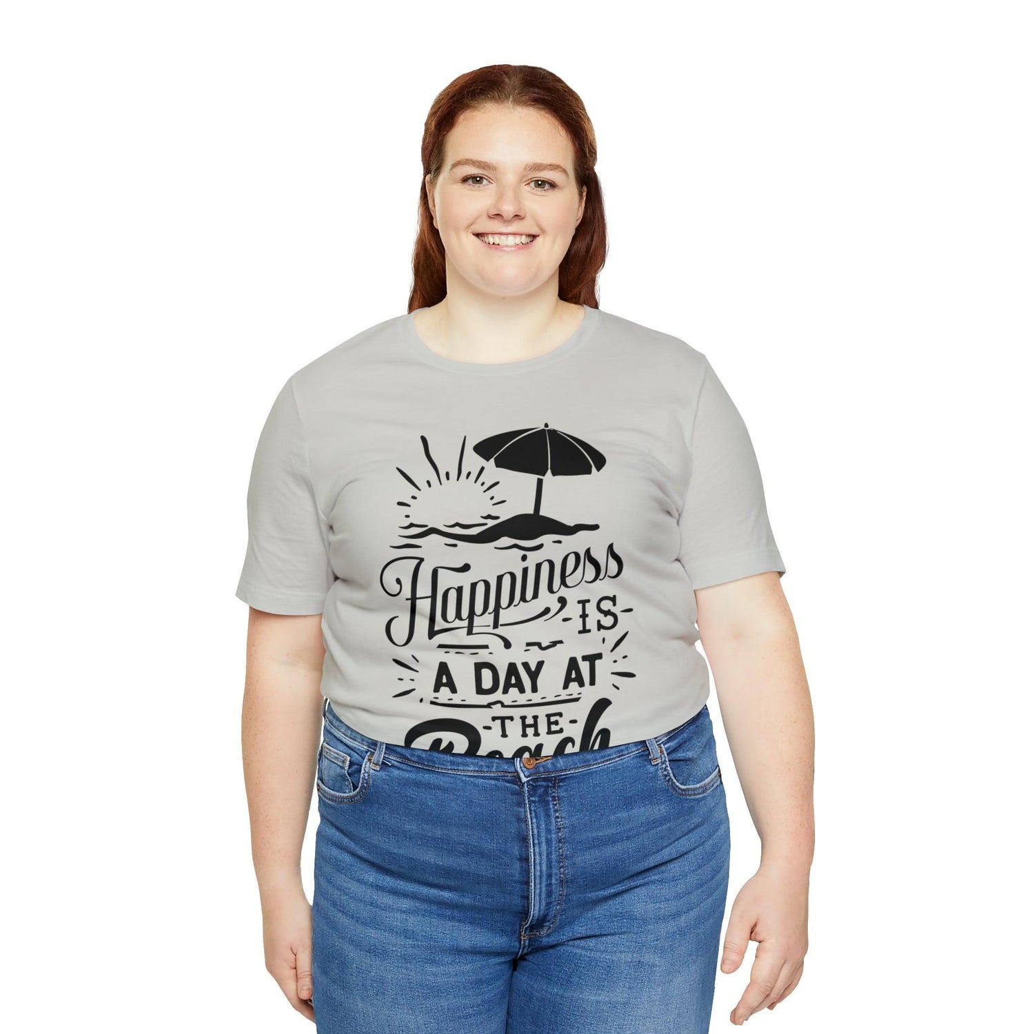 Happiness is a Day at the Beach Unisex Jersey Short Sleeve Tee - MessyBunFun - Your Destination for Stylish Unisex Clothing, Tops and bottoms - MessyBunFun.com