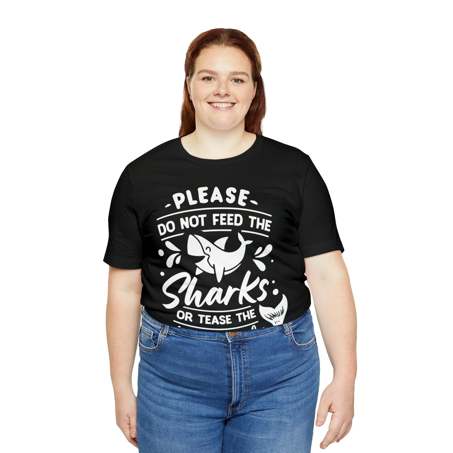 Please Don't Feed The Sharks Unisex Jersey Short Sleeve Tee