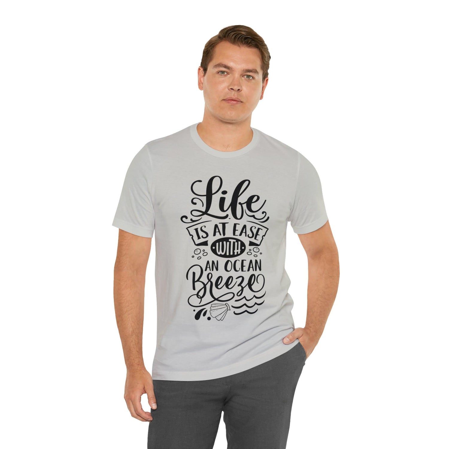 Life Is At Ease With An Ocean Breeze Unisex Jersey Short Sleeve Tee - MessyBunFun - Your Destination for Stylish Unisex Clothing, Tops and bottoms - MessyBunFun.com