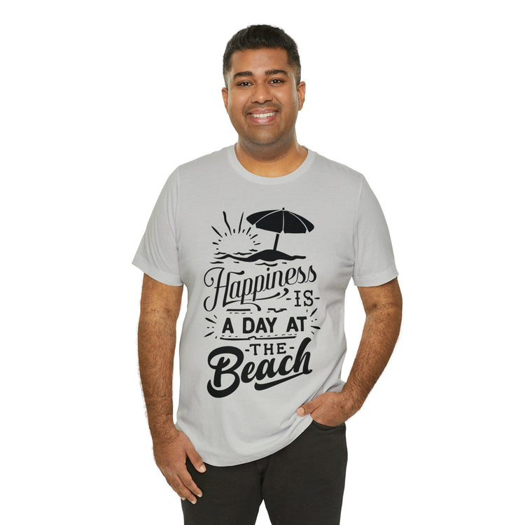 Happiness is a Day at the Beach Unisex Jersey Short Sleeve Tee - MessyBunFun - Your Destination for Stylish Unisex Clothing, Tops and bottoms - MessyBunFun.com