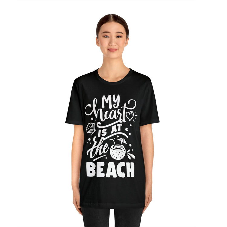 My Heart Is At The Beach Unisex Jersey Short Sleeve Tee