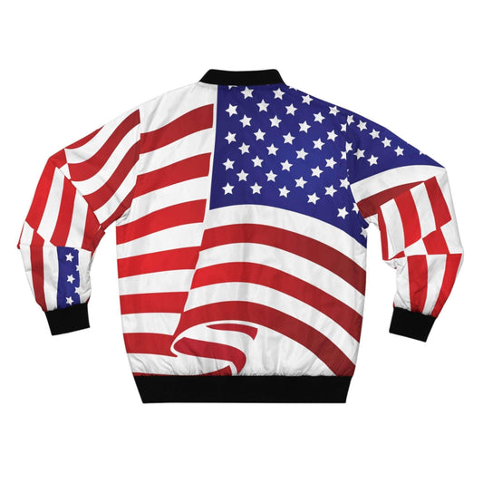 American Flag Waving Men's Bomber Jacket