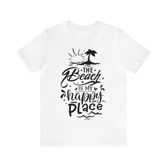 The Beach Is My Happy Place Unisex Jersey Short Sleeve Tee