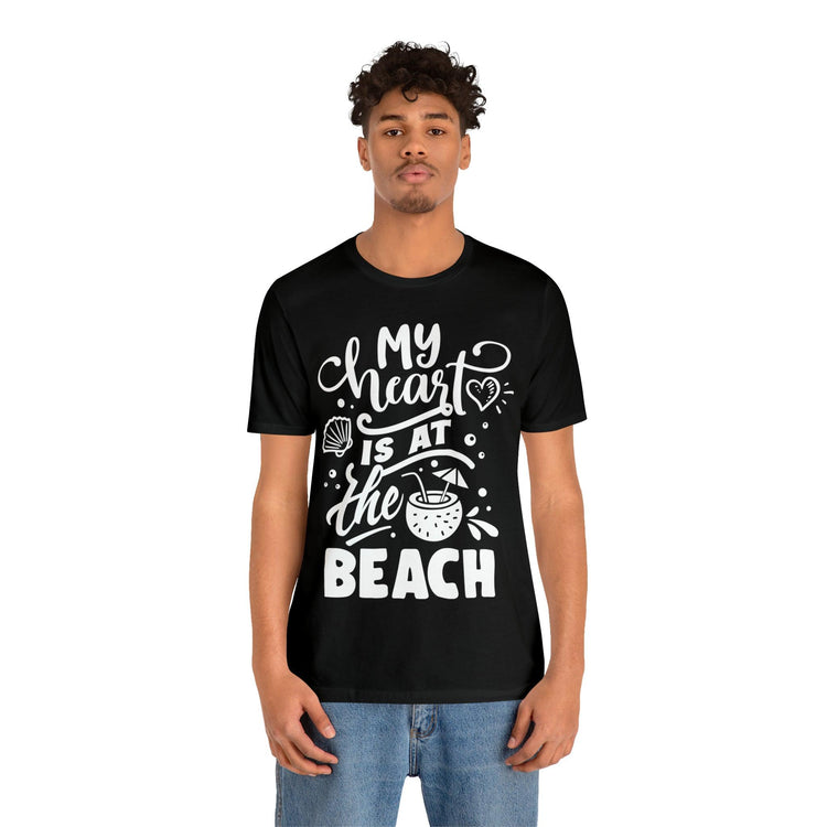 My Heart Is At The Beach Unisex Jersey Short Sleeve Tee