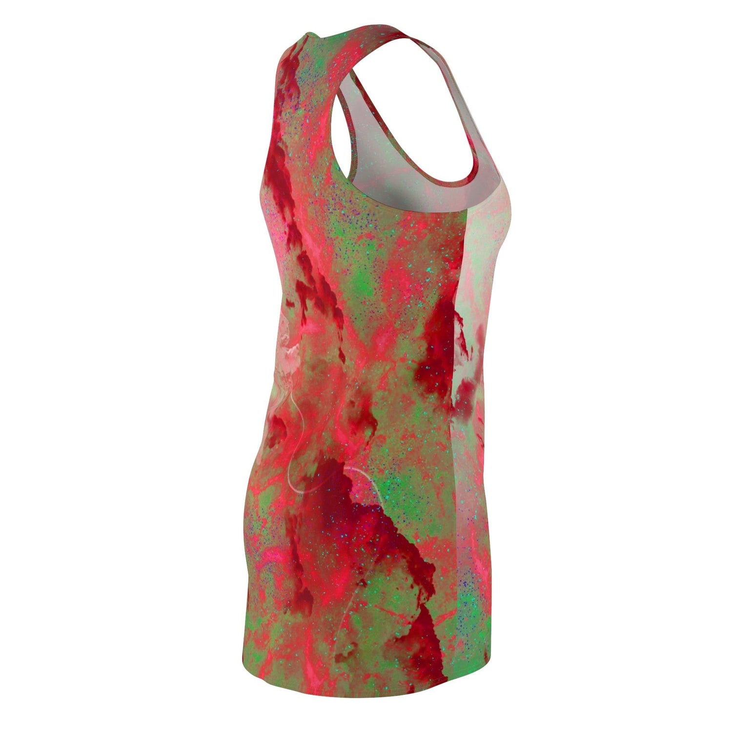 Red and Green Ink Women's Cut & Sew Racerback Dress
