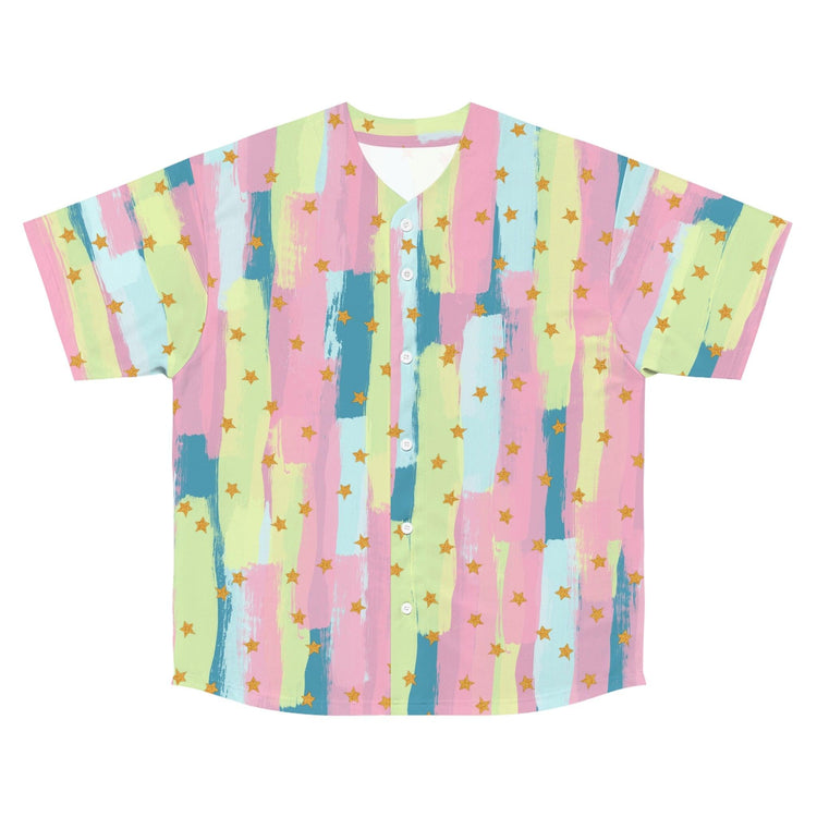 Yellow Pink Blue Baseball Jersey