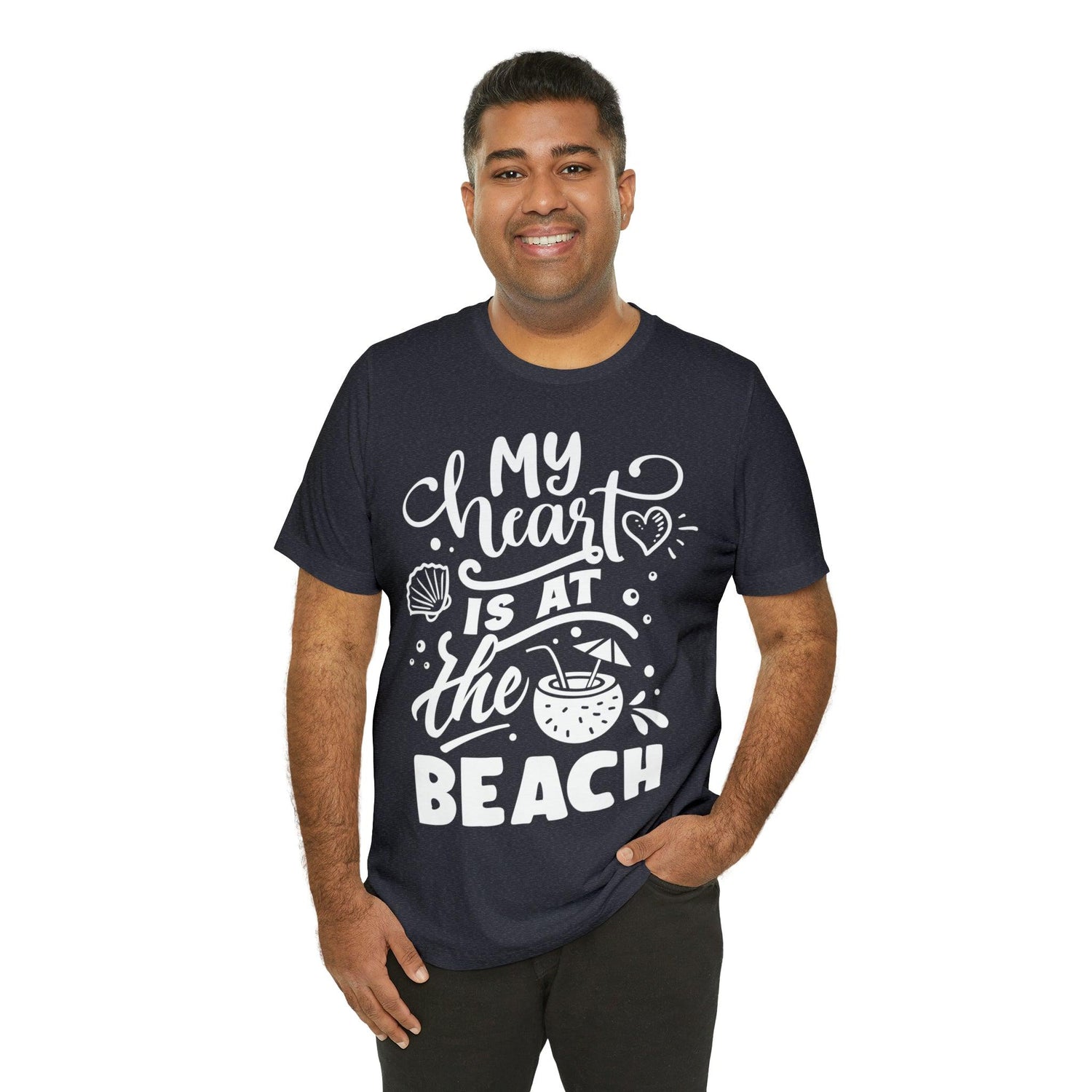 My Heart Is At The Beach Unisex Jersey Short Sleeve Tee