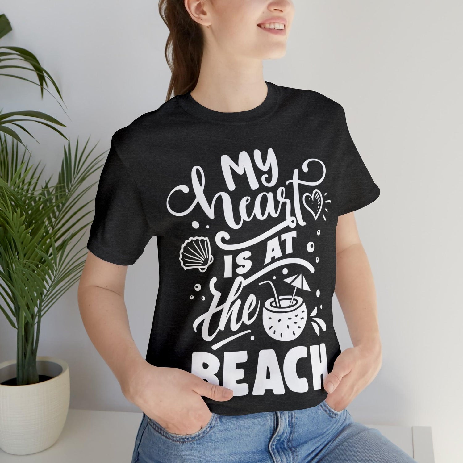 My Heart Is At The Beach Unisex Jersey Short Sleeve Tee