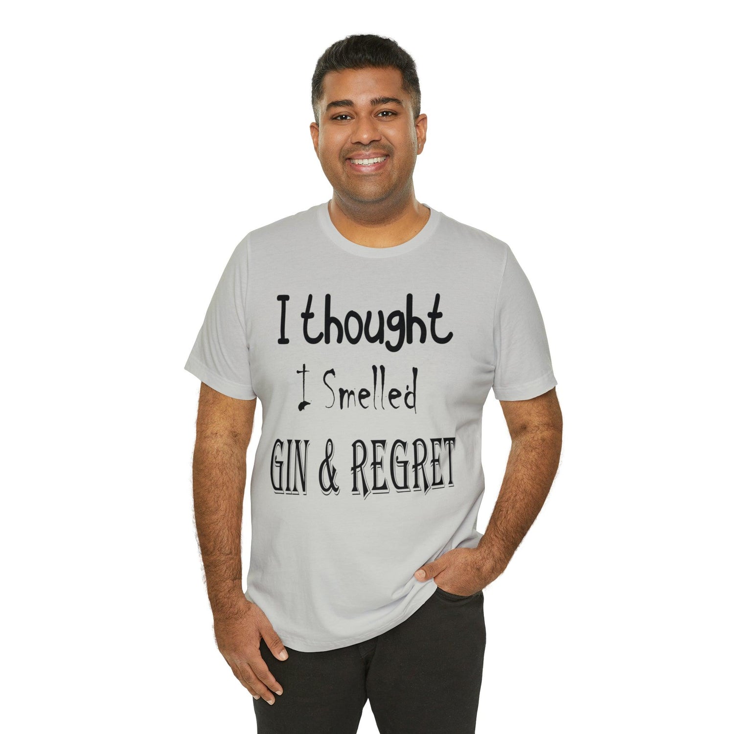 Gin & Regret Unisex Jersey Short Sleeve Tee - MessyBunFun - Your Destination for Stylish Unisex Clothing, Tops and bottoms - MessyBunFun.com