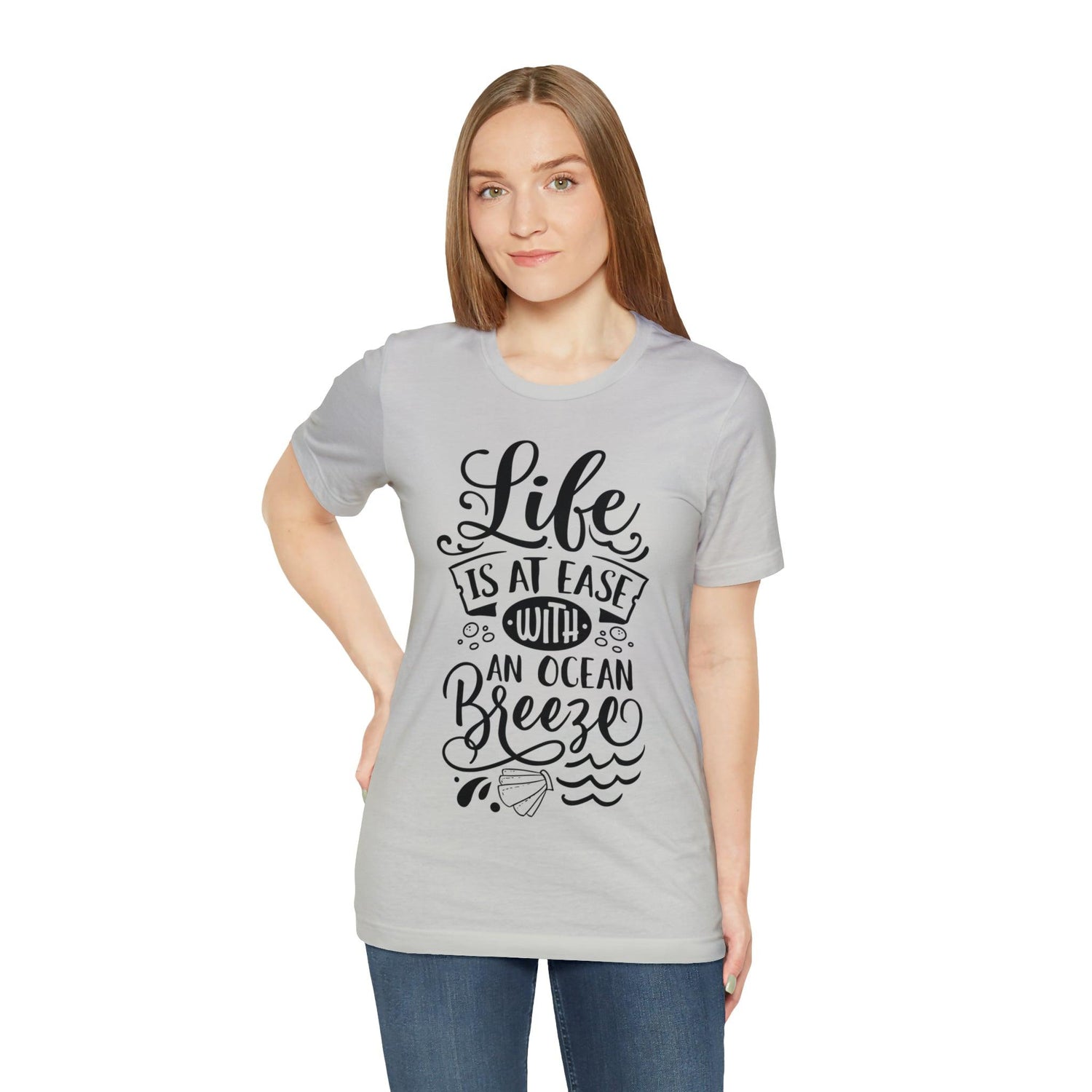 Life Is At Ease With An Ocean Breeze Unisex Jersey Short Sleeve Tee - MessyBunFun - Your Destination for Stylish Unisex Clothing, Tops and bottoms - MessyBunFun.com