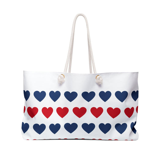 Hearts in a Row Weekender Bag