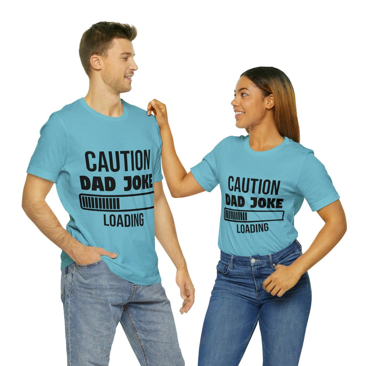 Caution Dad Joke Loading Unisex Jersey Short Sleeve Tee - MessyBunFun - Your Destination for Stylish Unisex Clothing, Tops and bottoms - MessyBunFun.com