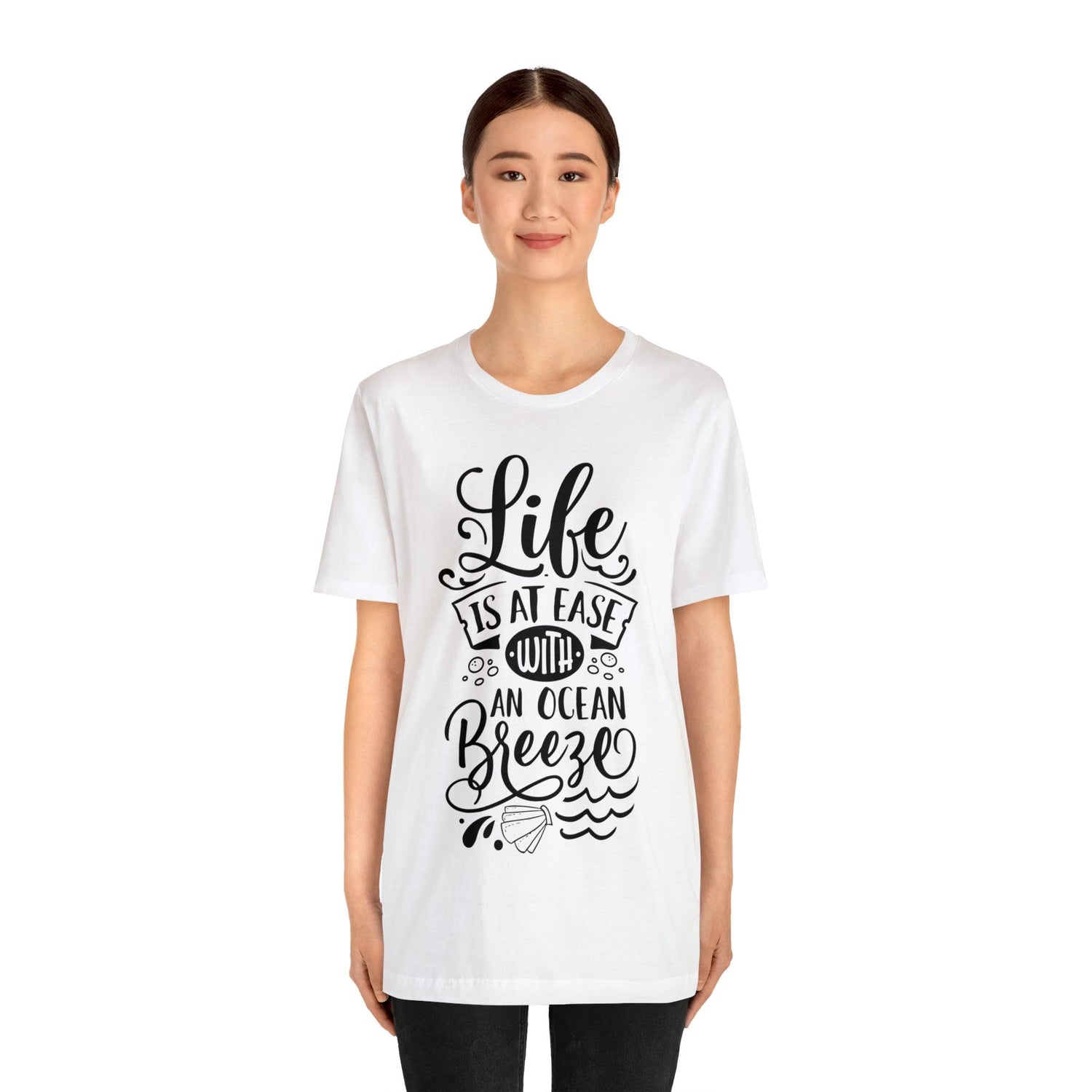 Life Is At Ease With An Ocean Breeze Unisex Jersey Short Sleeve Tee - MessyBunFun - Your Destination for Stylish Unisex Clothing, Tops and bottoms - MessyBunFun.com