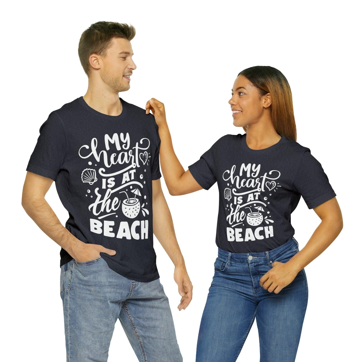 My Heart Is At The Beach Unisex Jersey Short Sleeve Tee