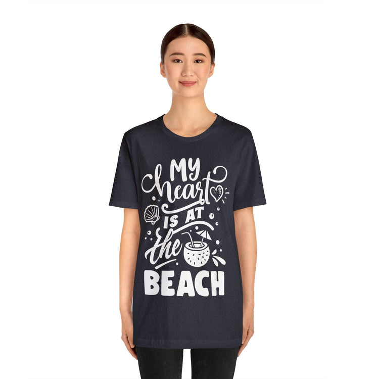 My Heart Is At The Beach Unisex Jersey Short Sleeve Tee