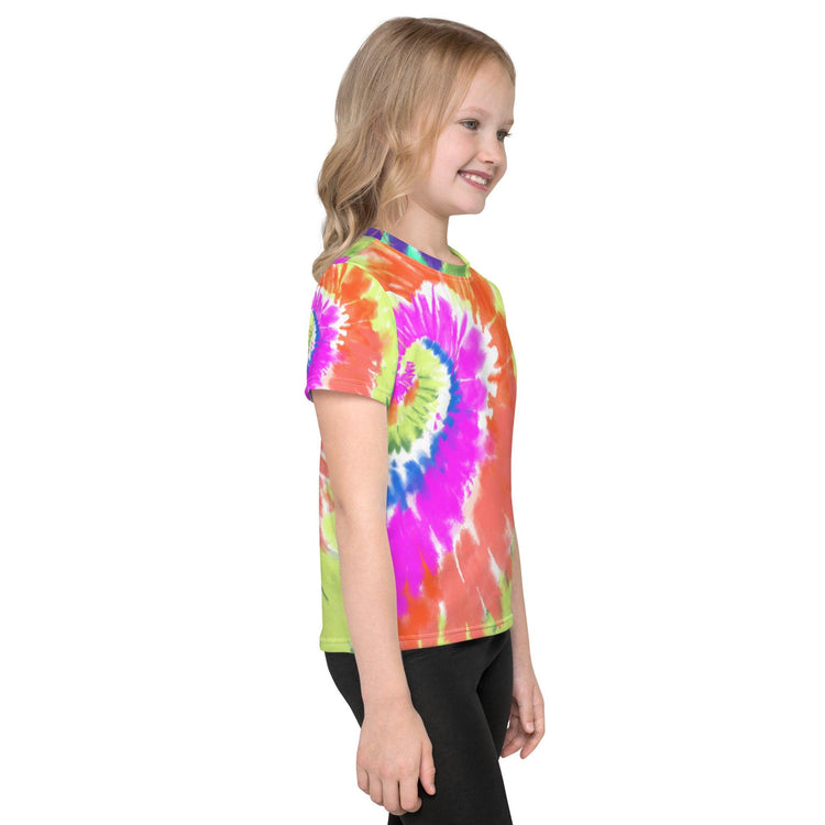 Neon Tie-Dye Kids Crew Neck T-shirt - MessyBunFun - Your Destination for Stylish Unisex Clothing, Tops and bottoms - MessyBunFun.com