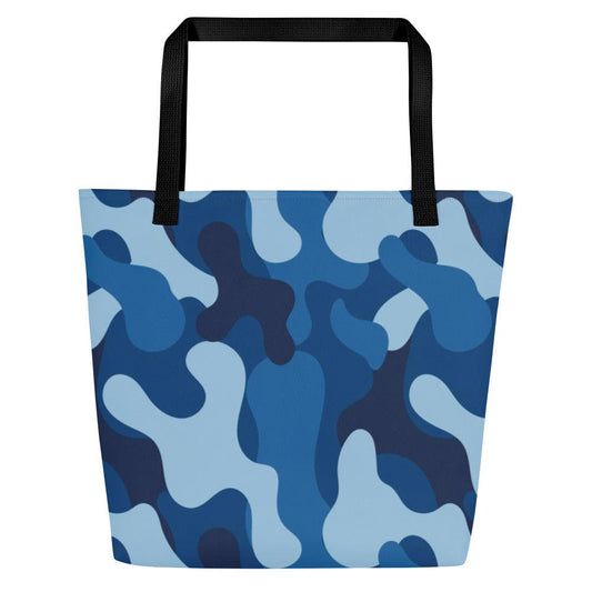 Blue Camo Large Tote Bag