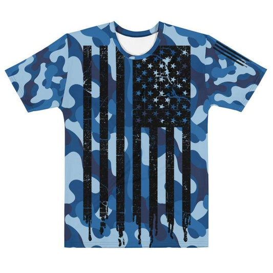 Black Flag on Blue Camo Men's T-shirt