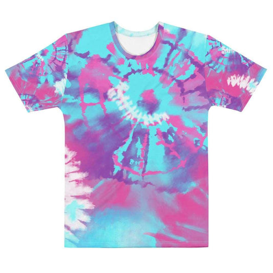 Blue and Pink Tie-Dye Men's T-shirt