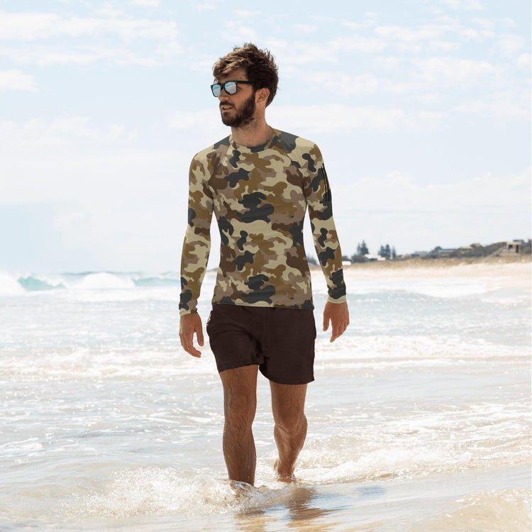 Brown Camo Men's Rash Guard