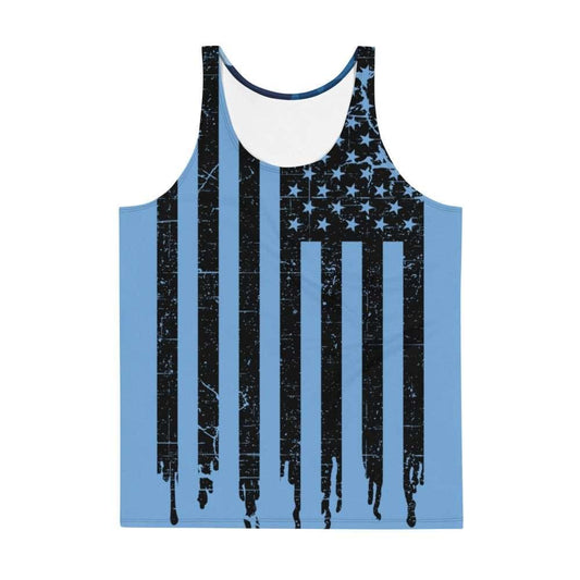 Blue Camo with Flag Unisex Tank Top